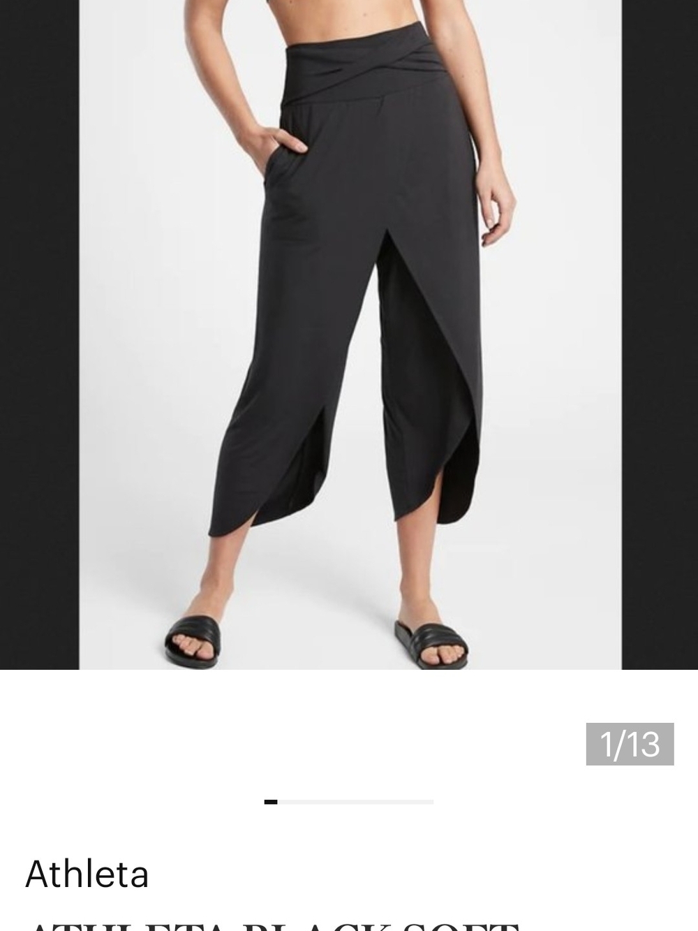 Athleta Black Draped Tulip Pant
